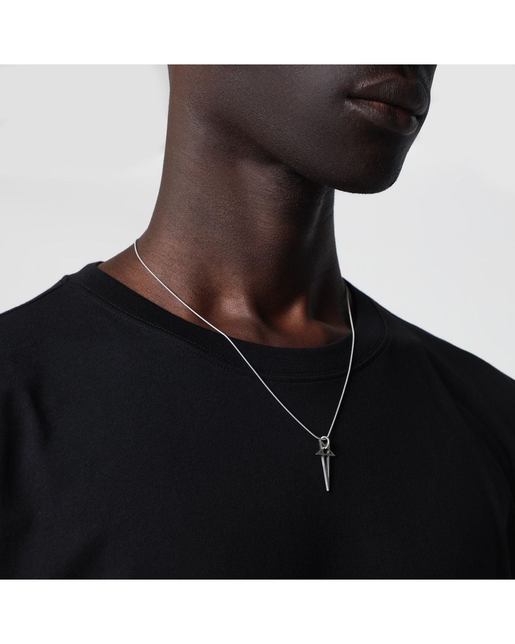 Rick Owens White Pentagram Necklace for men