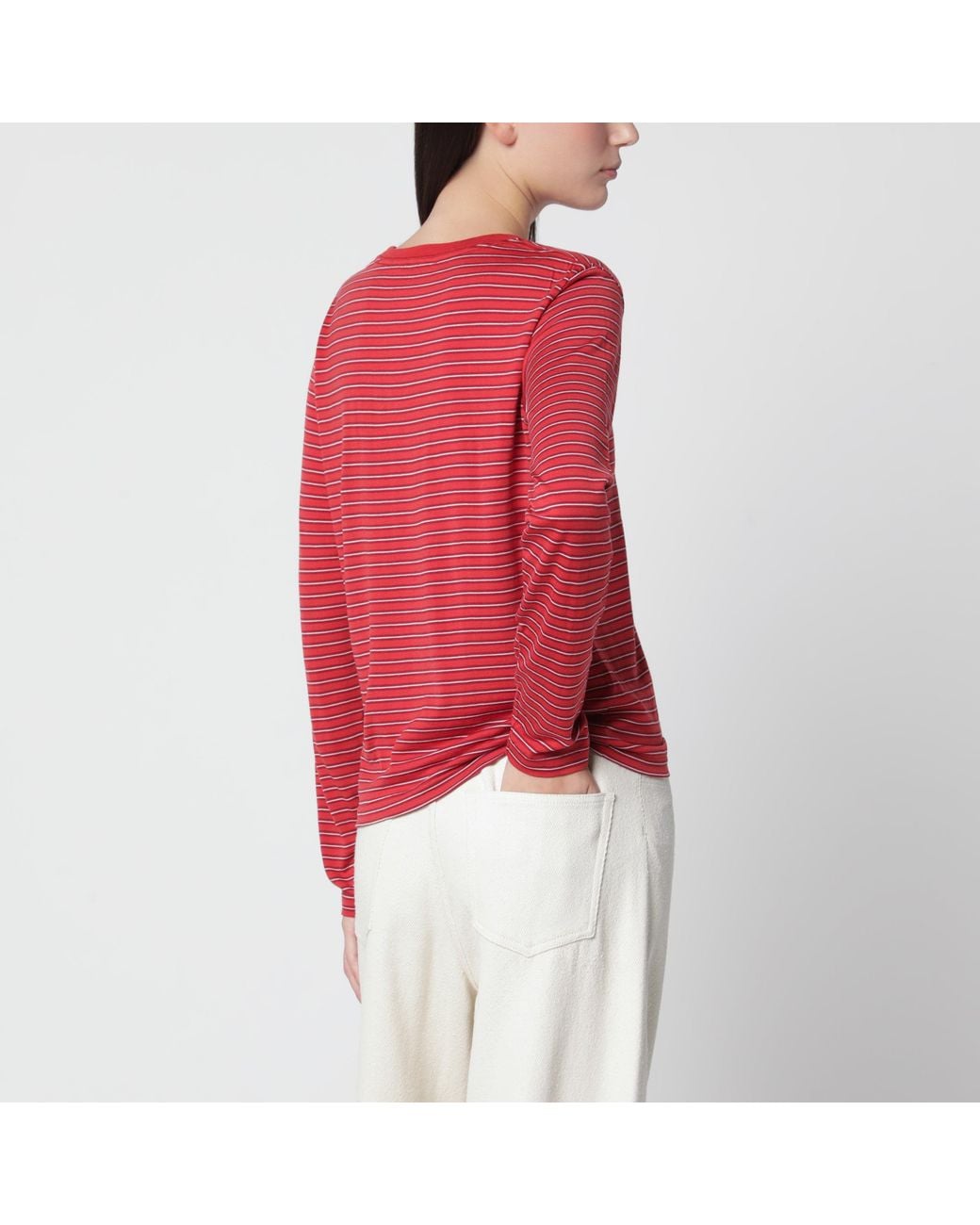 Auralee Red Striped T-Shirt