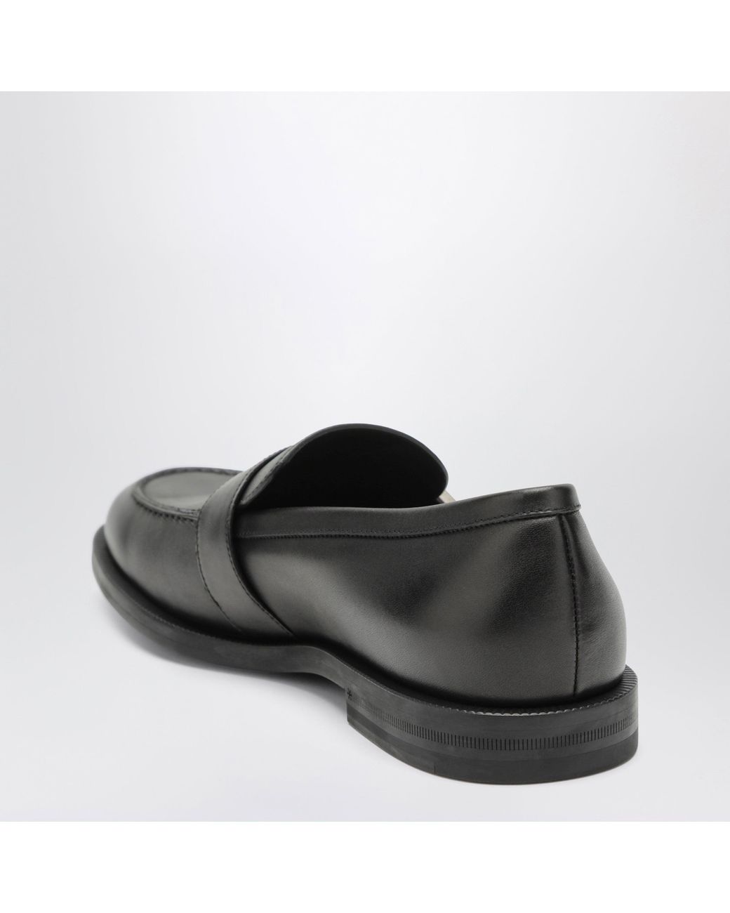 Gucci Black Brushed Leather Loafers With Double G for men