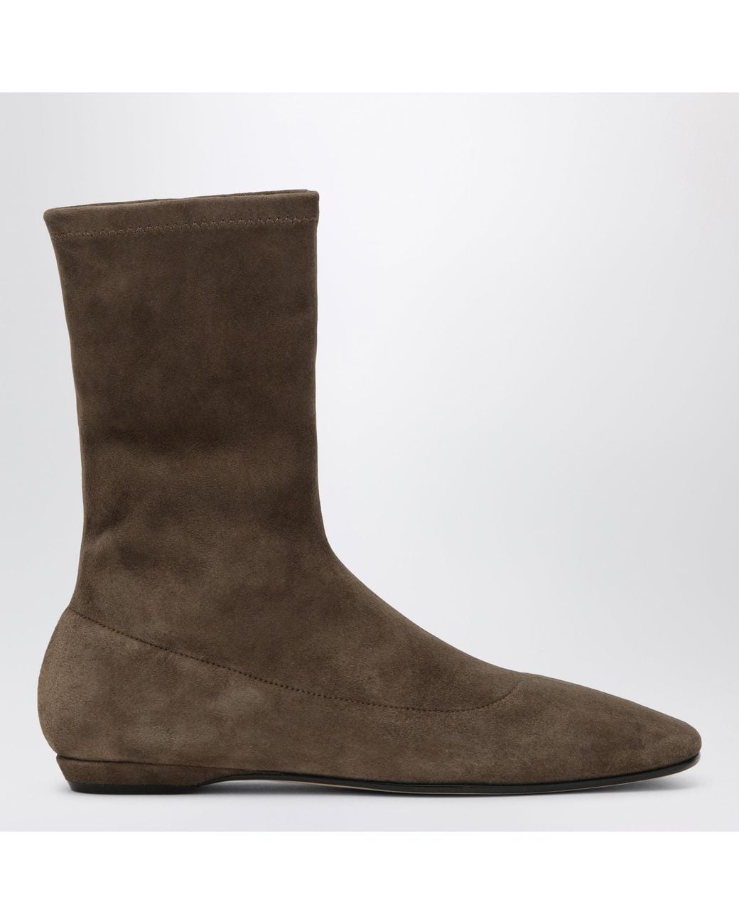 Square Boot Design The Row Cindy Stretch Ankle Boots in Brown | Lyst