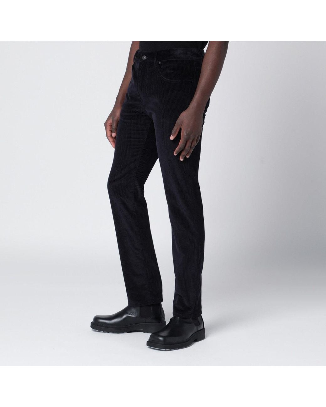 Burberry Black Dark Cotton Corduroy Trousers for men