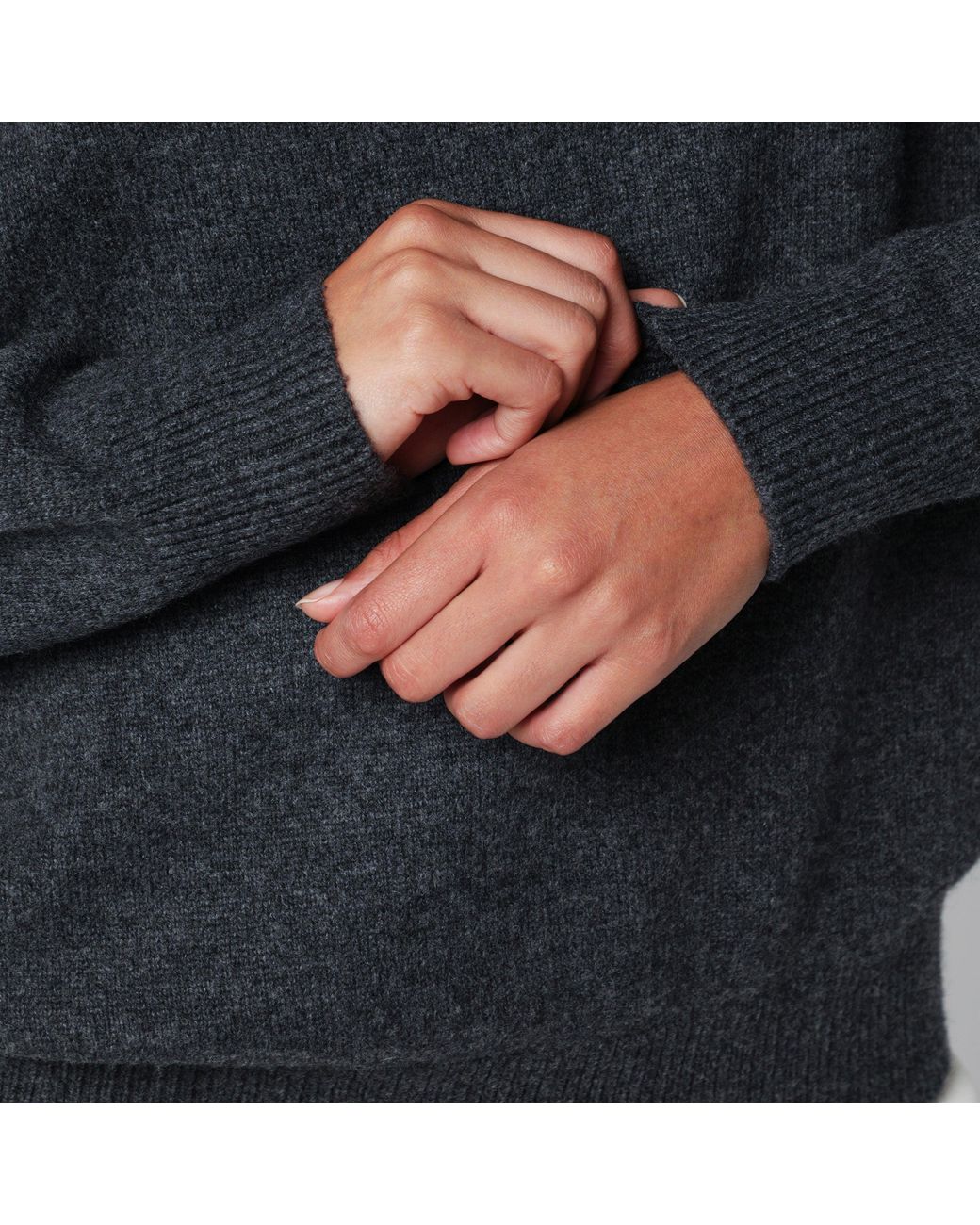 DUNST Blue Melange Wool Blend Crewneck Cardigan