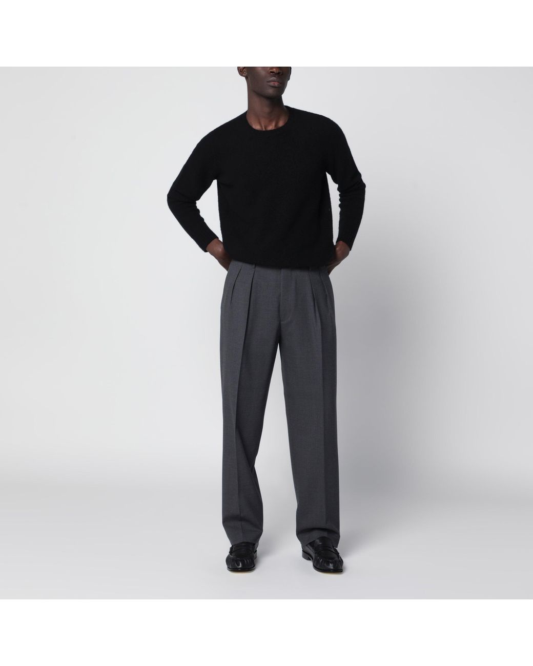 Drumohr Black Crew-Neck Sweater for men