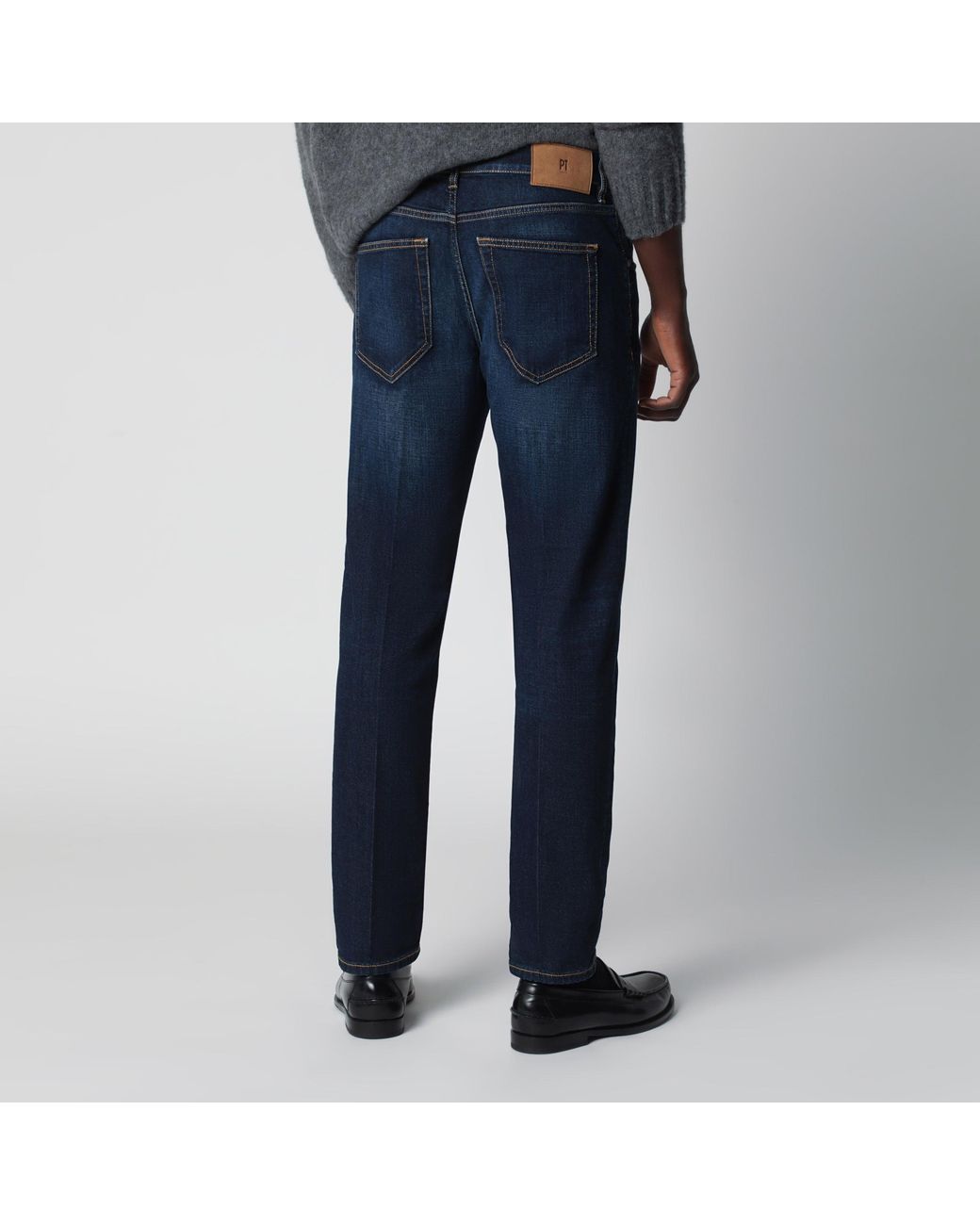 PT Torino Blue Dark Washed Jeans for men