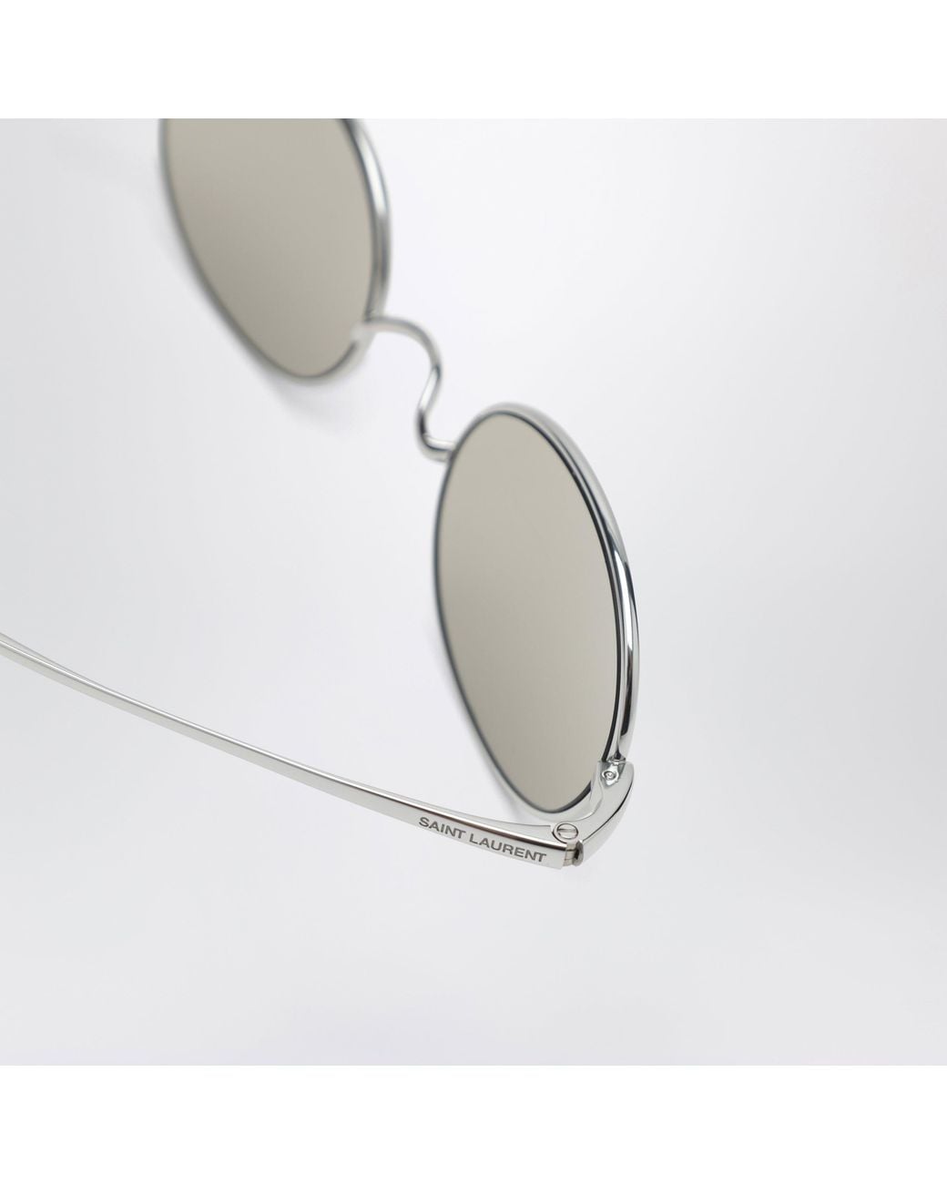 Saint Laurent Metallic Sl 948 T Round Titanium Sunglasses for men
