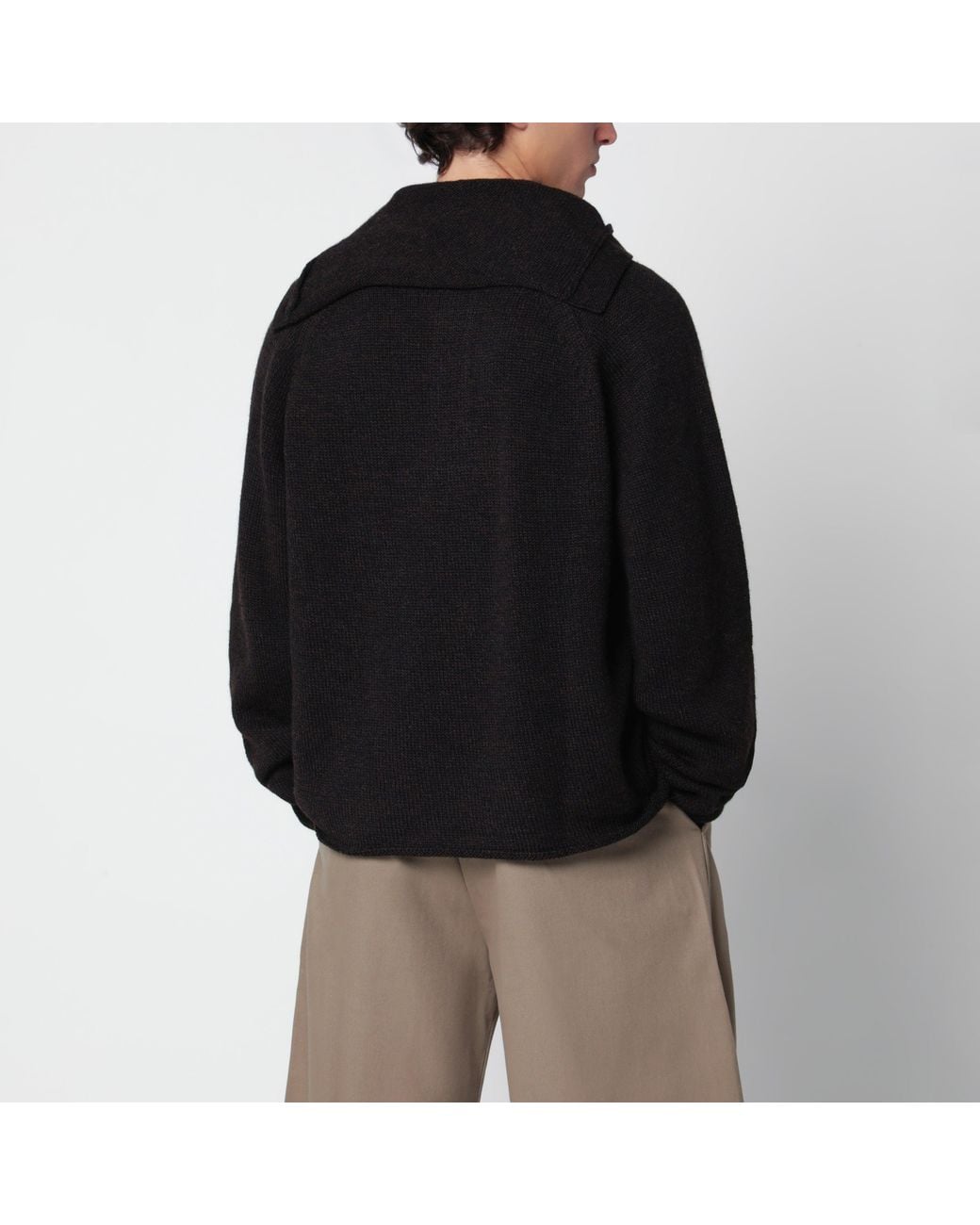 YMC Black Dark Wool Sweater for men