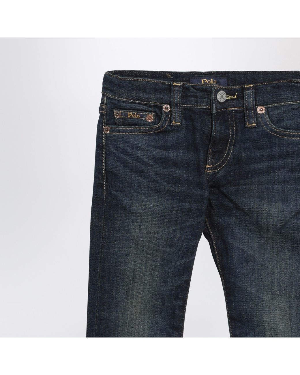 Polo Ralph Lauren Blue Dark Washed-Effect Jeans