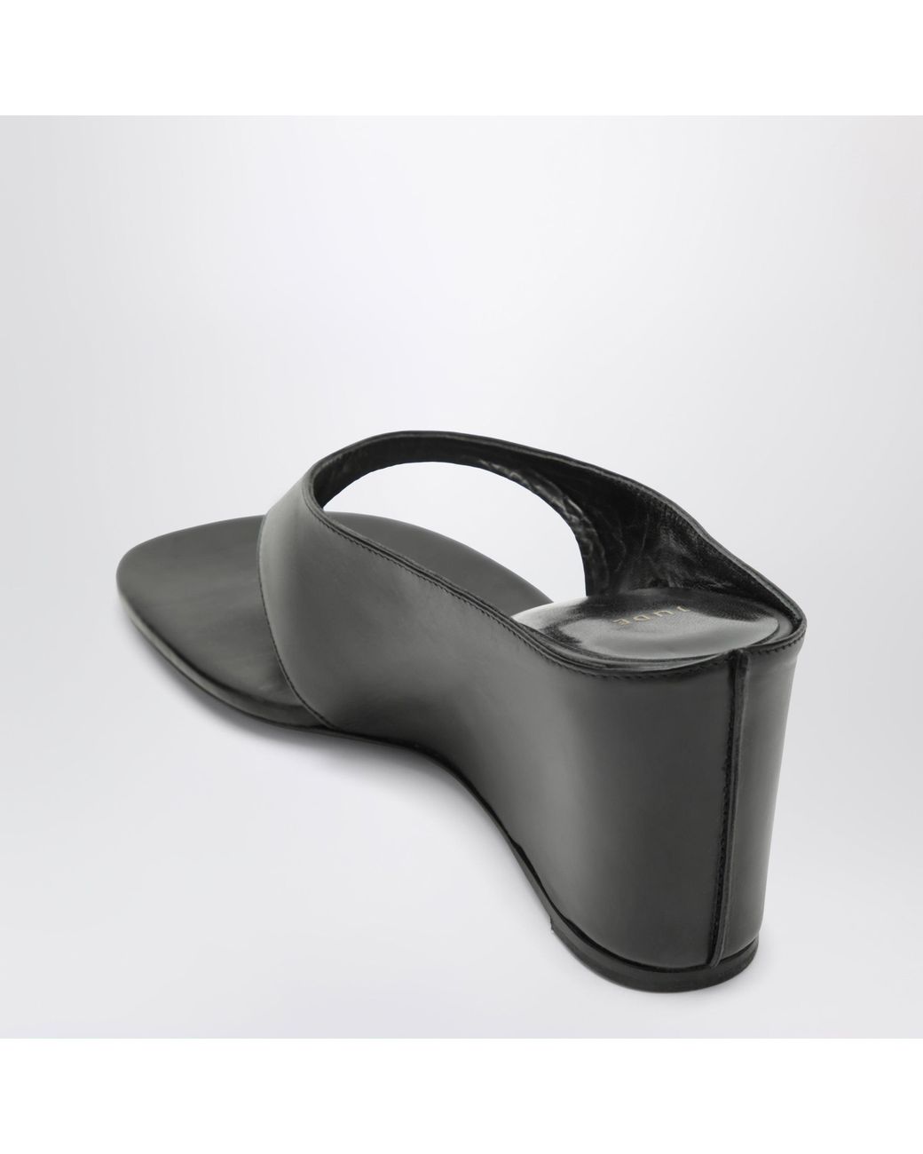 Jude Black Leather Thong Sandals
