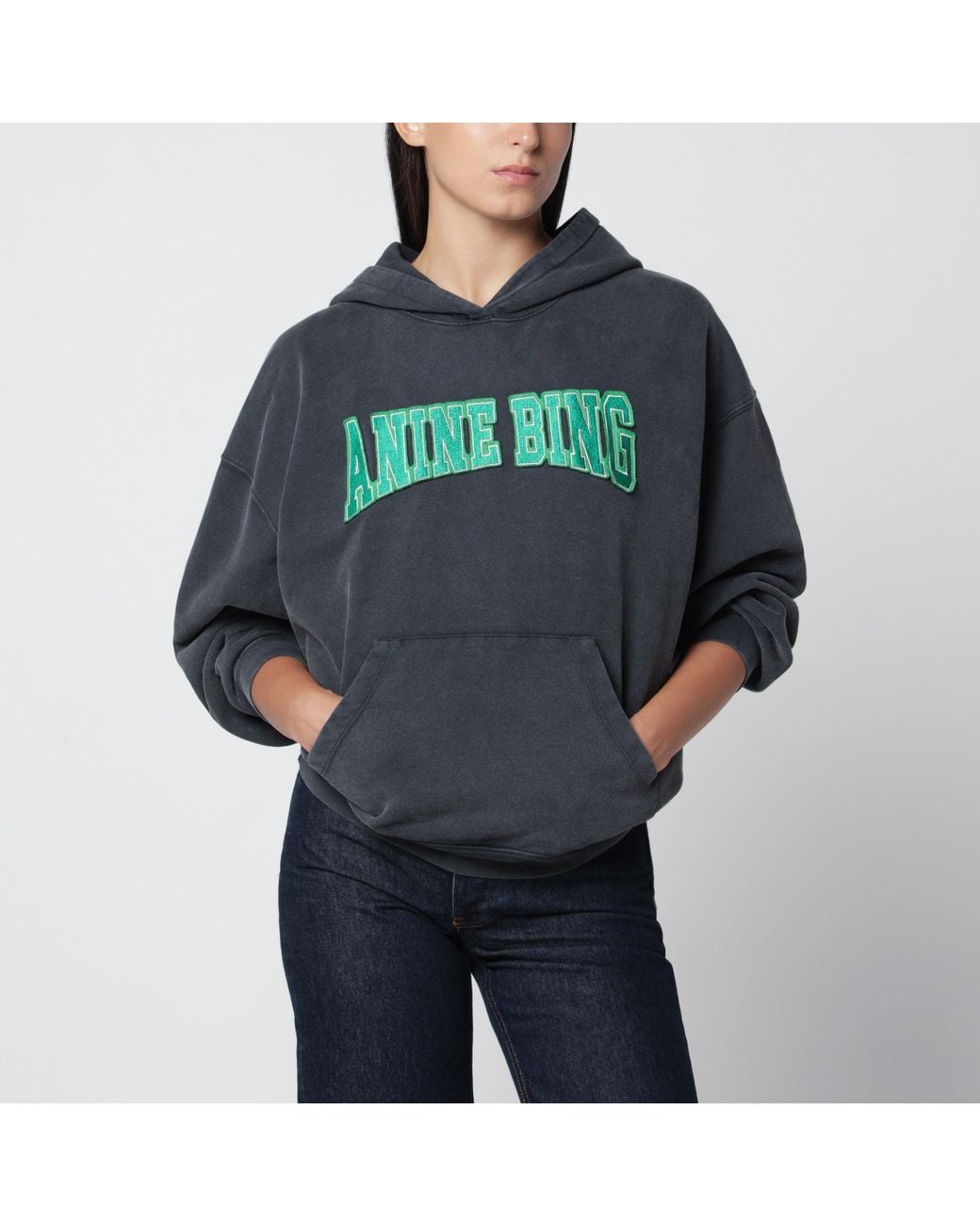 Anine Bing Blue Harvey Hooded Sweatshirt