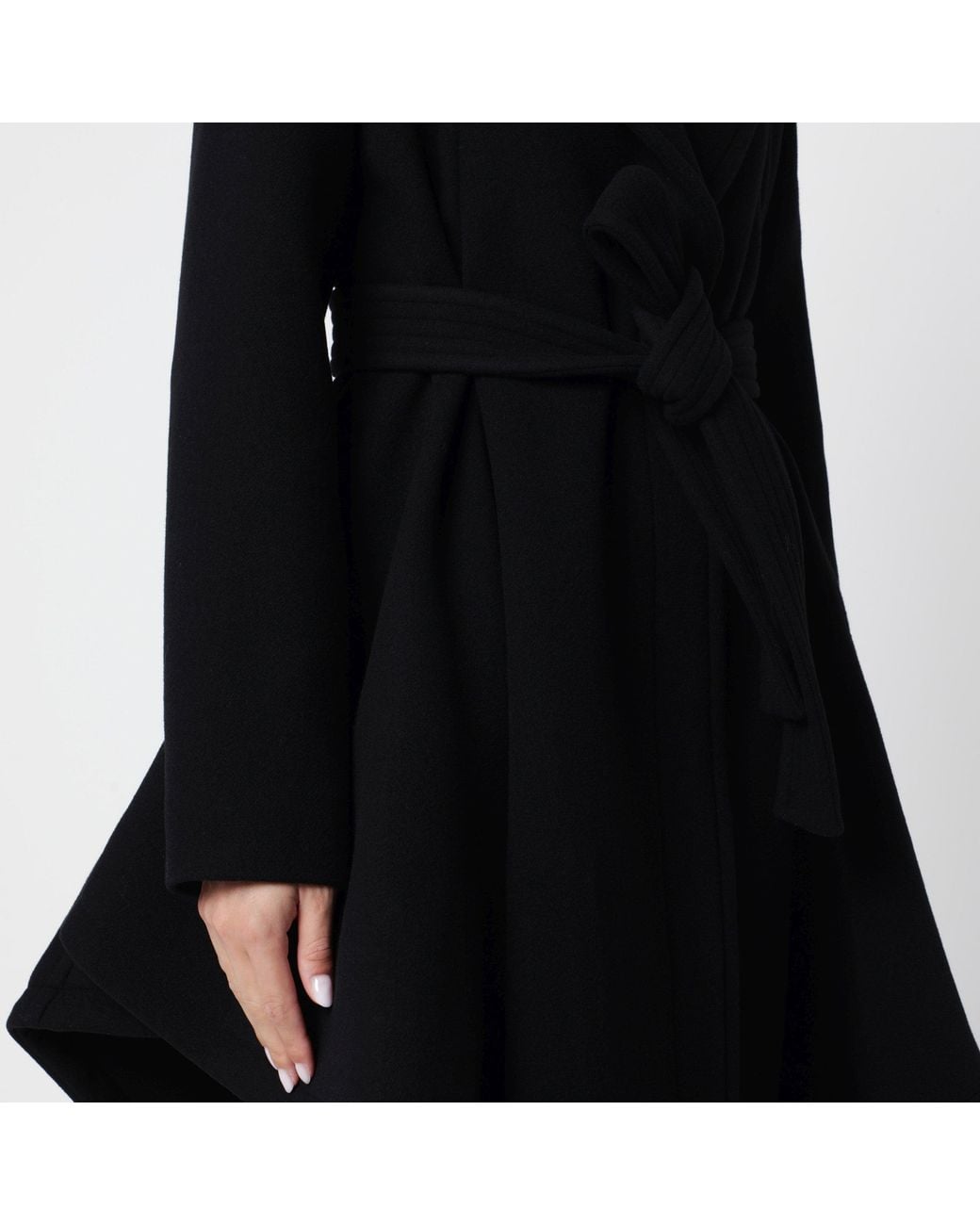 Alaïa Black Asymmetric Wool Coat