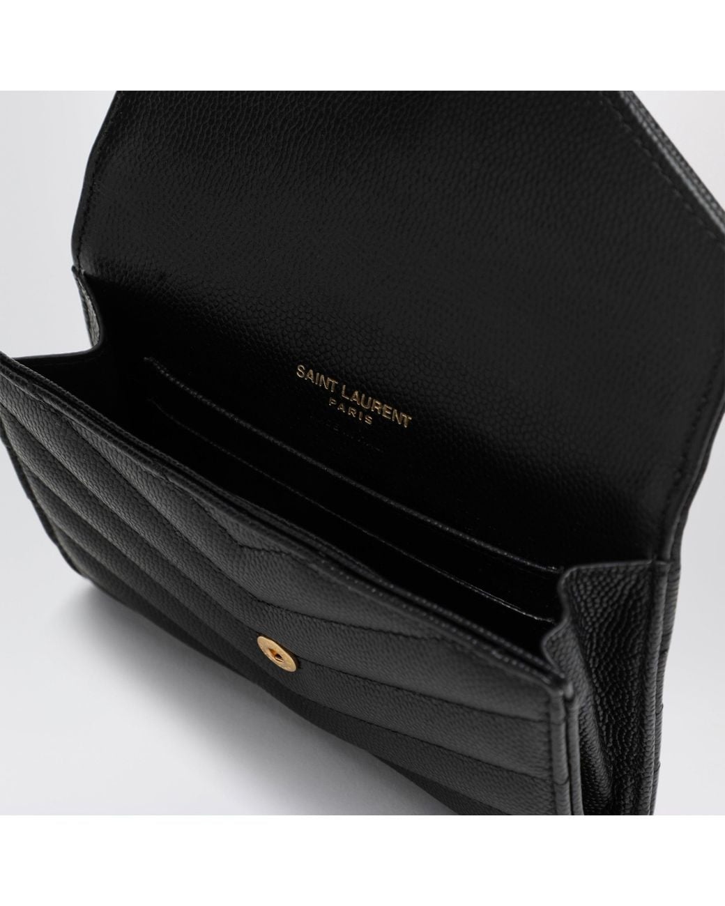 Saint Laurent Black Small Leather Envelope Wallet