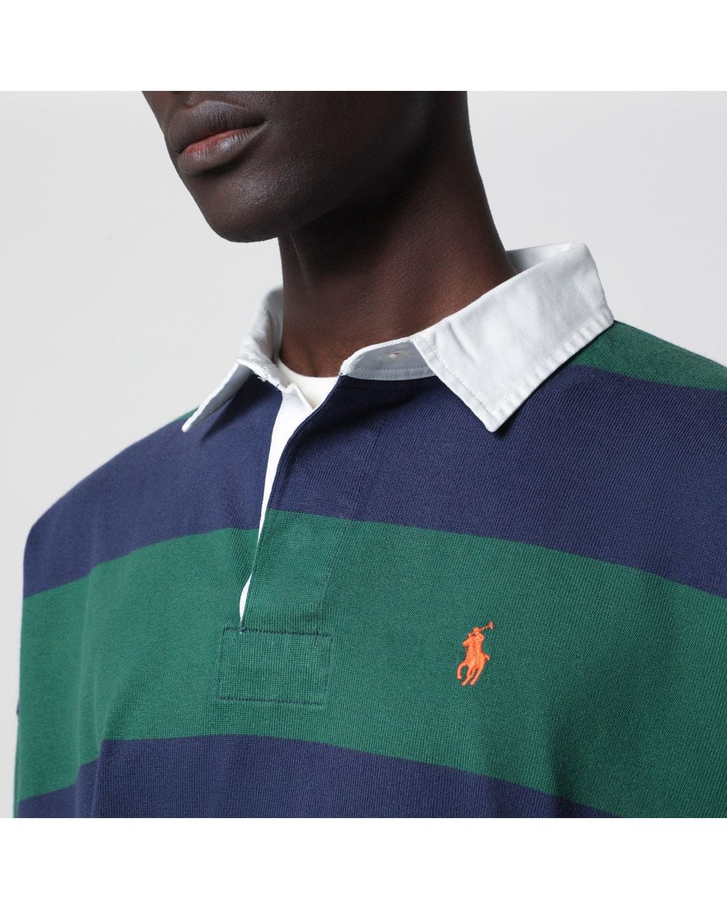 Polo Ralph Lauren Blue Dark/ Striped Big-Fit Polo Shirt for men