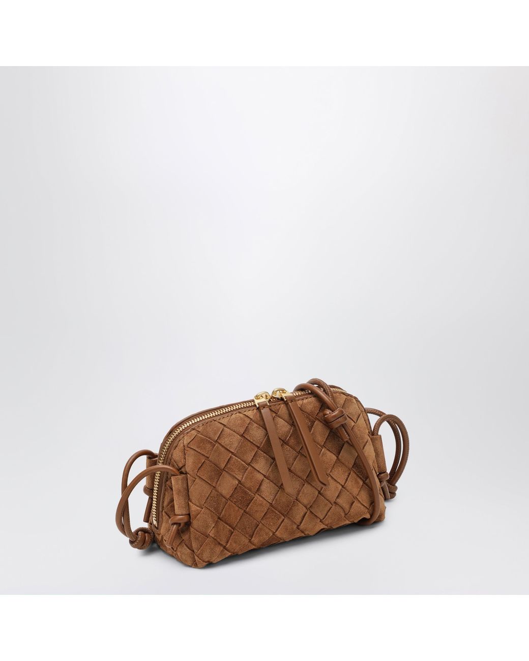 Bottega Veneta Brown Intrecciato Concert Zip Leather Pouch
