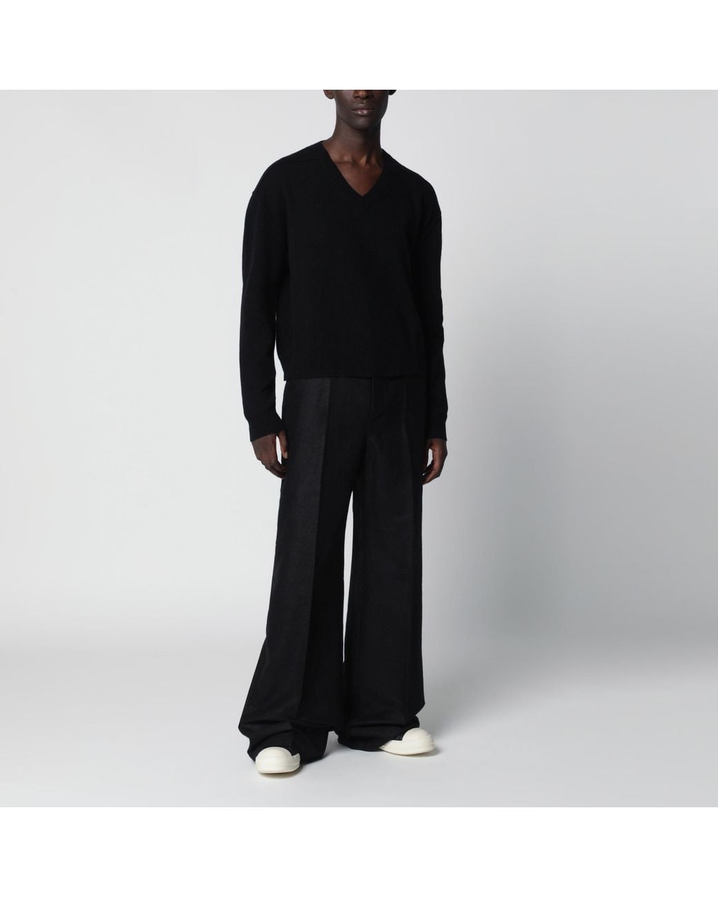 Rick Owens Black Wool And Cashmere Sweater for men
