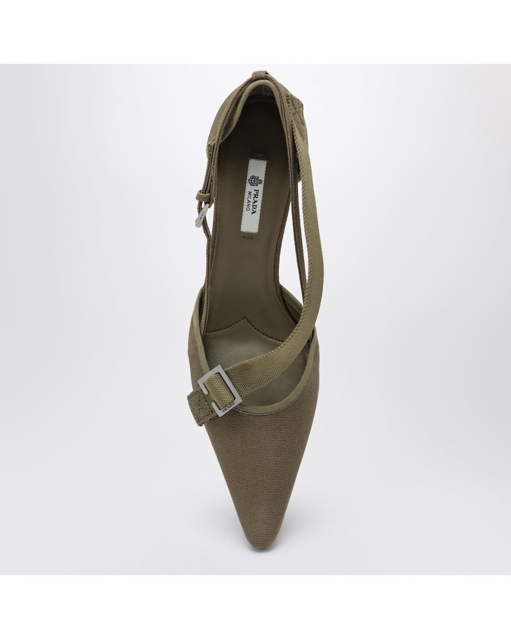Prada Green Canvas Pumps