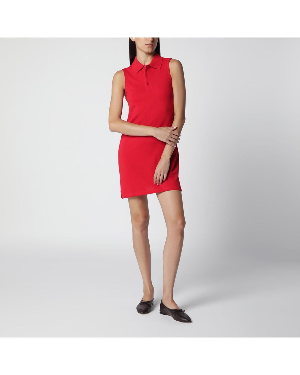 Flore Flore Red Lauren Sleeveless Organic Cotton Polo Dress