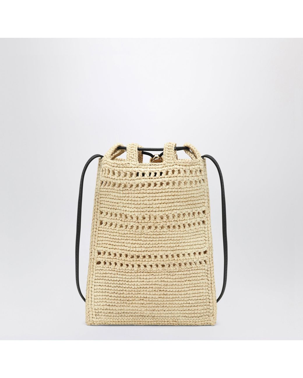 Loewe Metallic Raffia Drawstring Pouch
