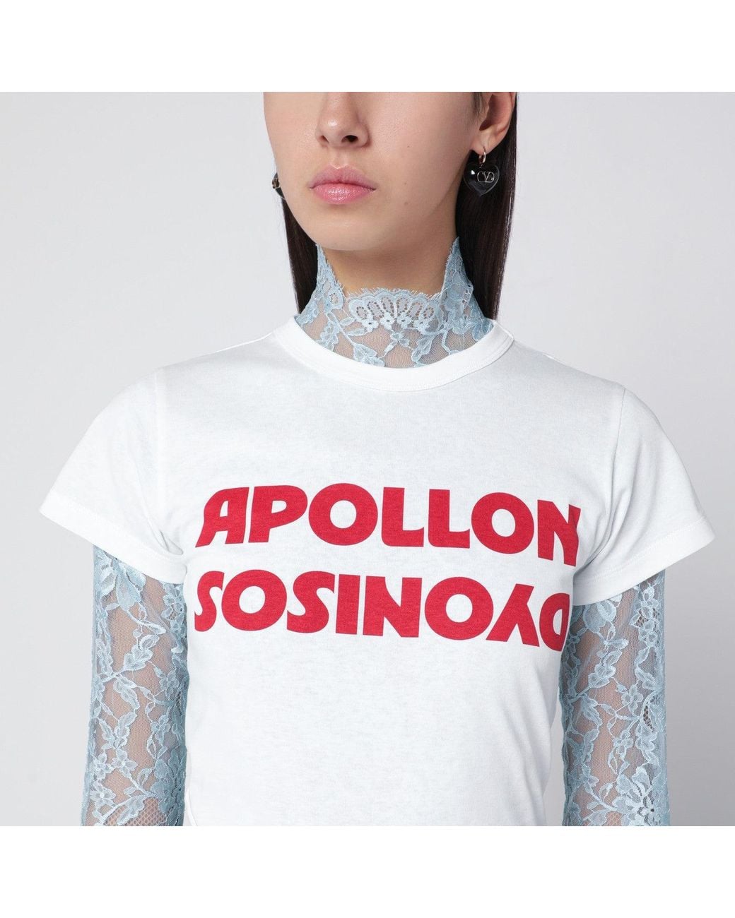 Valentino Gray T-Shirt With Apollon/Dionysus Print