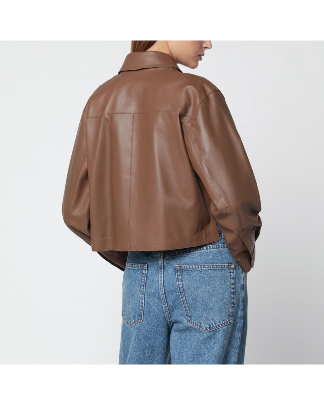 Weekend by Maxmara Brown Nappa Leather Jacket