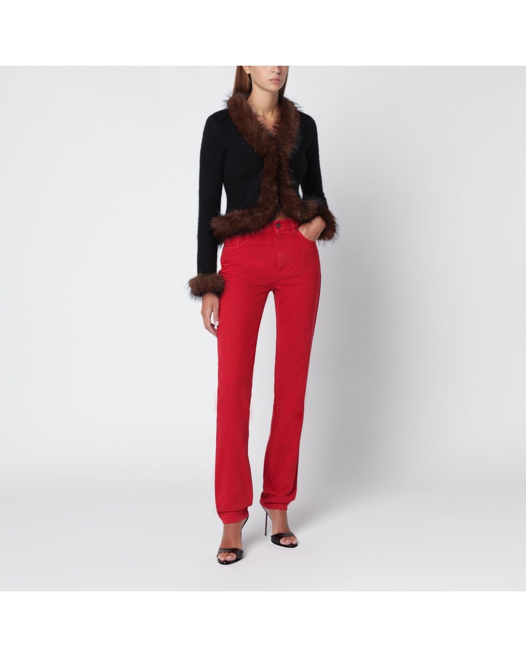 Chloé Red Berry Cotton Denim Jeans