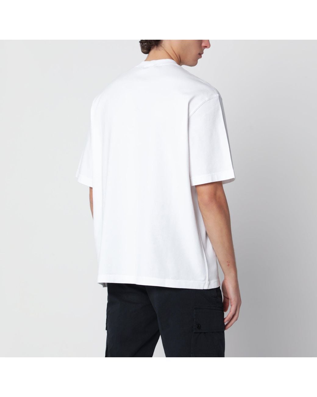 Stone Island White Short-Sleeved T-Shirt for men