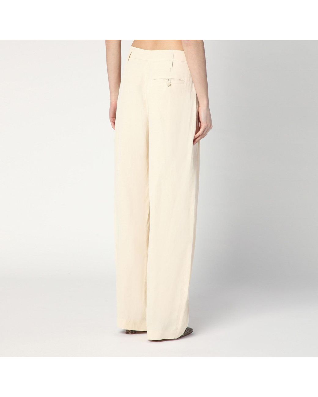 Stella McCartney Natural Wide Butter-Coloured Pants