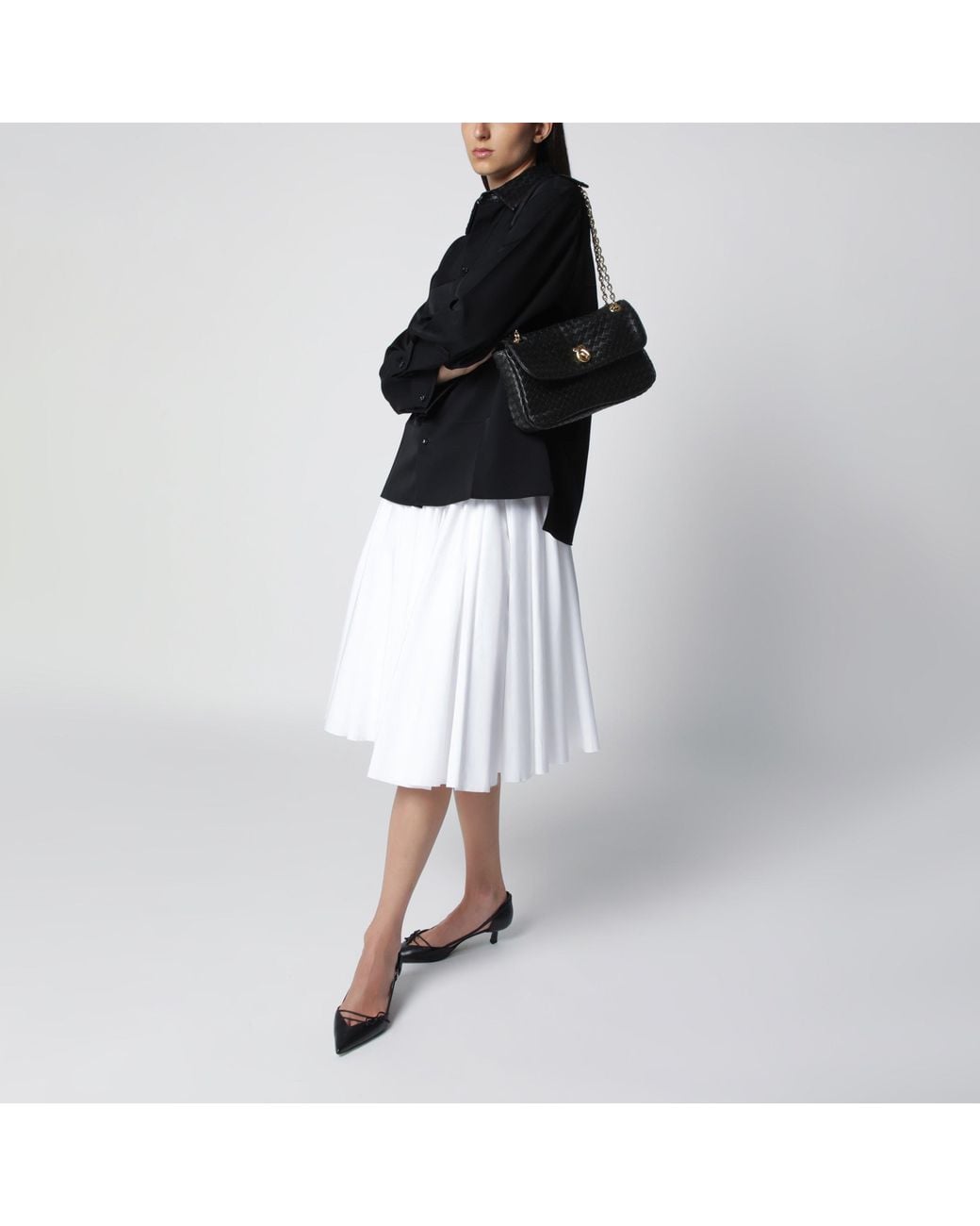 Bottega Veneta Black Intrecciato Madison Shoulder Bag