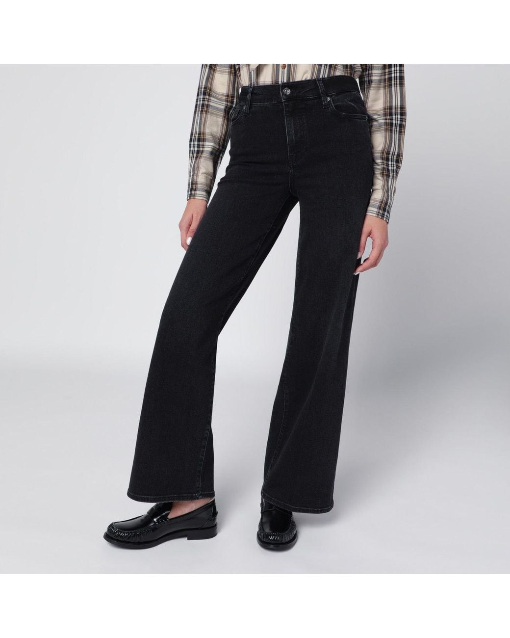FRAME Black Le Slim Palazzo Trousers