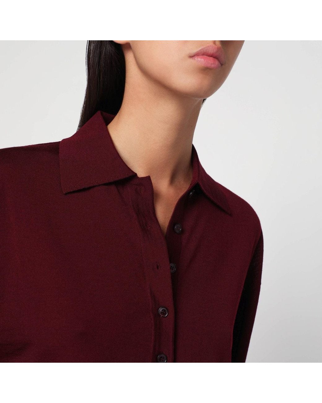 Stella McCartney Layered Bordeaux Wool Polo