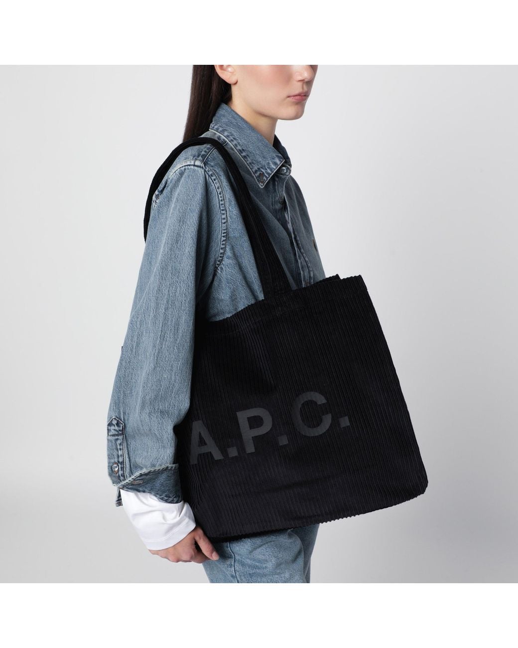 A.P.C. Black Lou Large Tote Bag