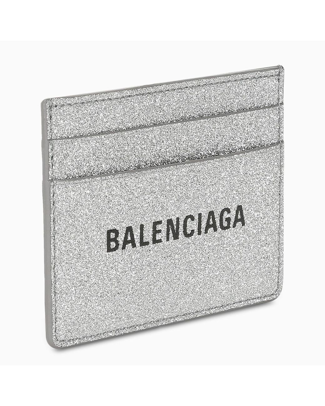 Balenciaga Leather Silver Everyday Credit Card Holder in Metallic | Lyst