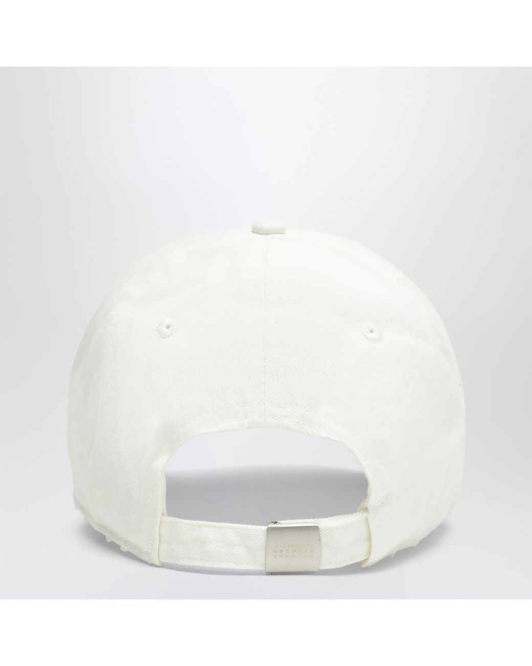 MM6 by Maison Margiela White Cream Baseball Cap With Numeric Logo