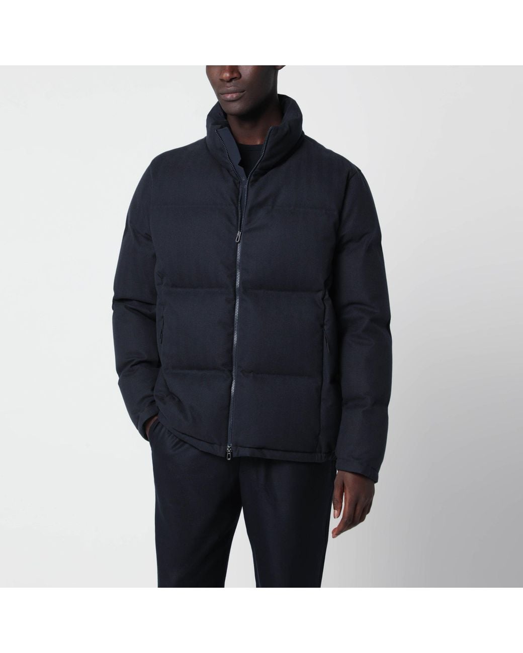Sease Blue Tribeca Cotton And Cashmere Down Jacket for men