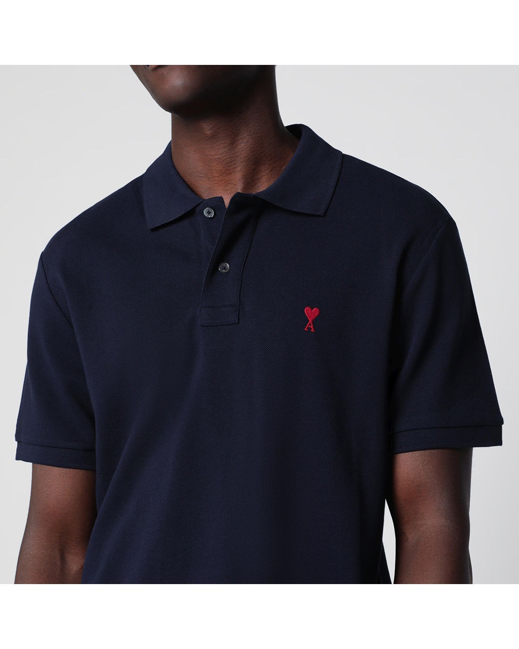 AMI Blue Midnight Ami De Coeur Polo Shirt for men