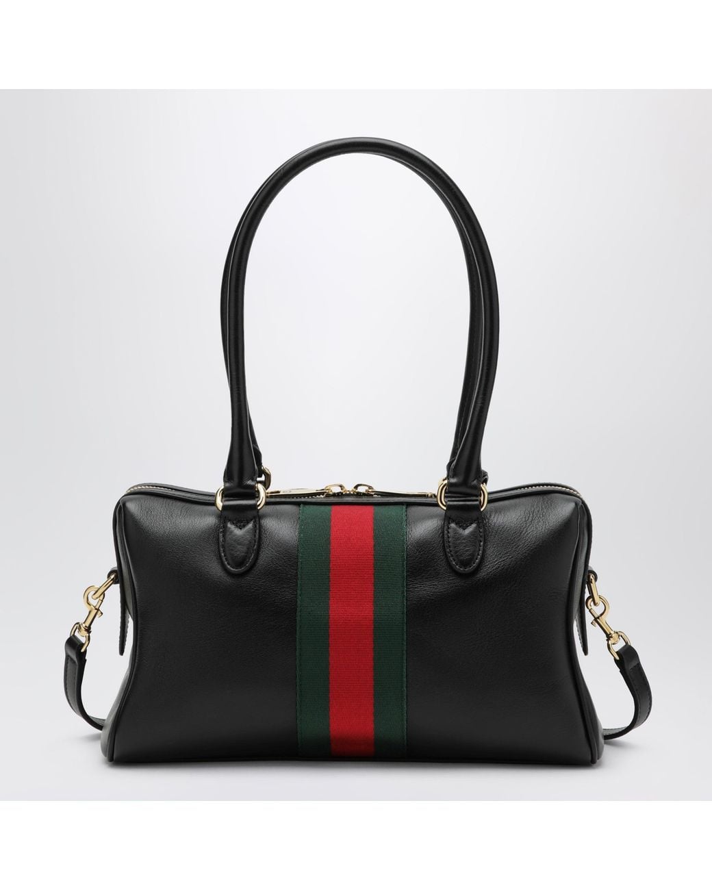 Gucci Black Medium Borsetto Leather Boston Bag