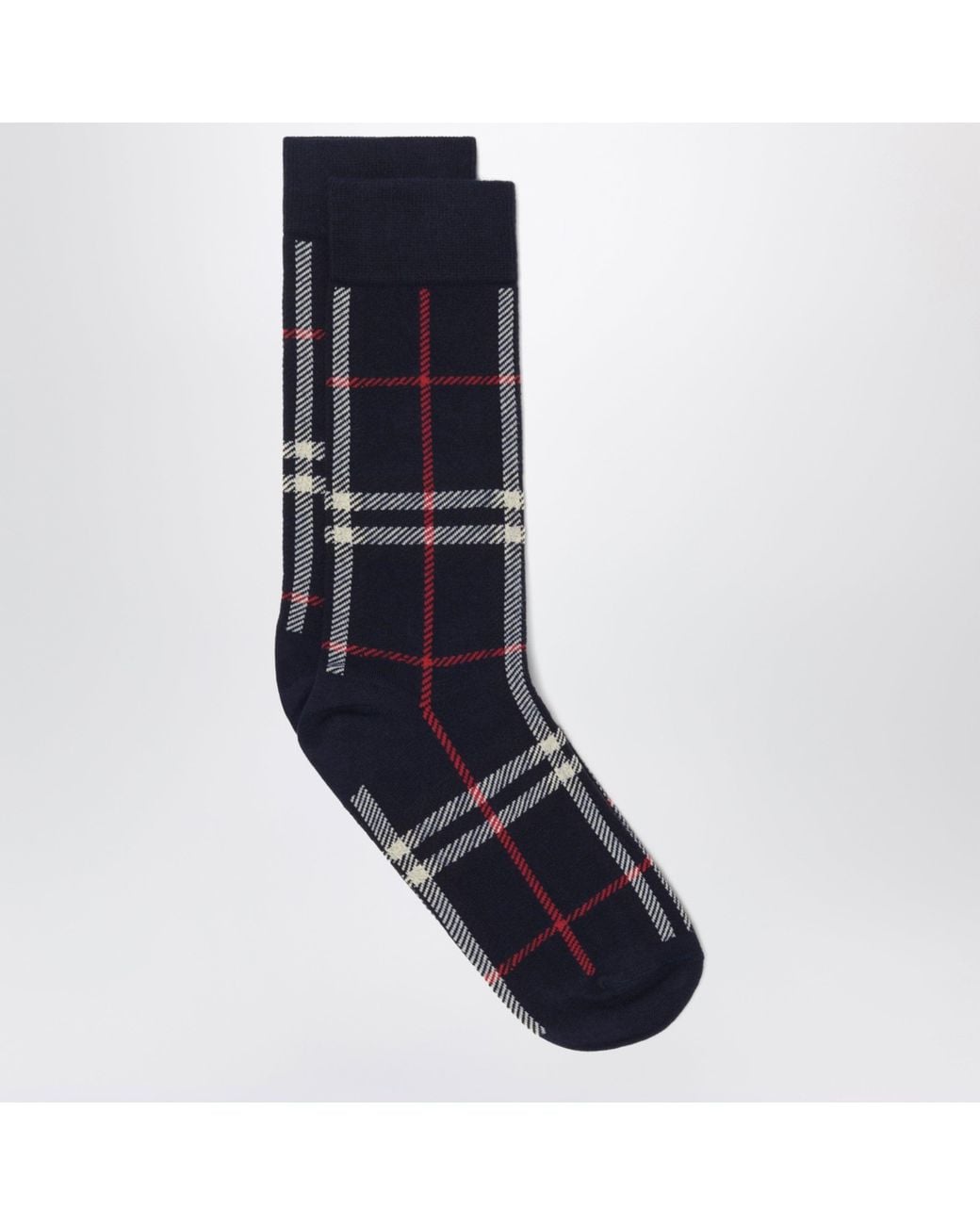Burberry Blue Check-Pattern Socks