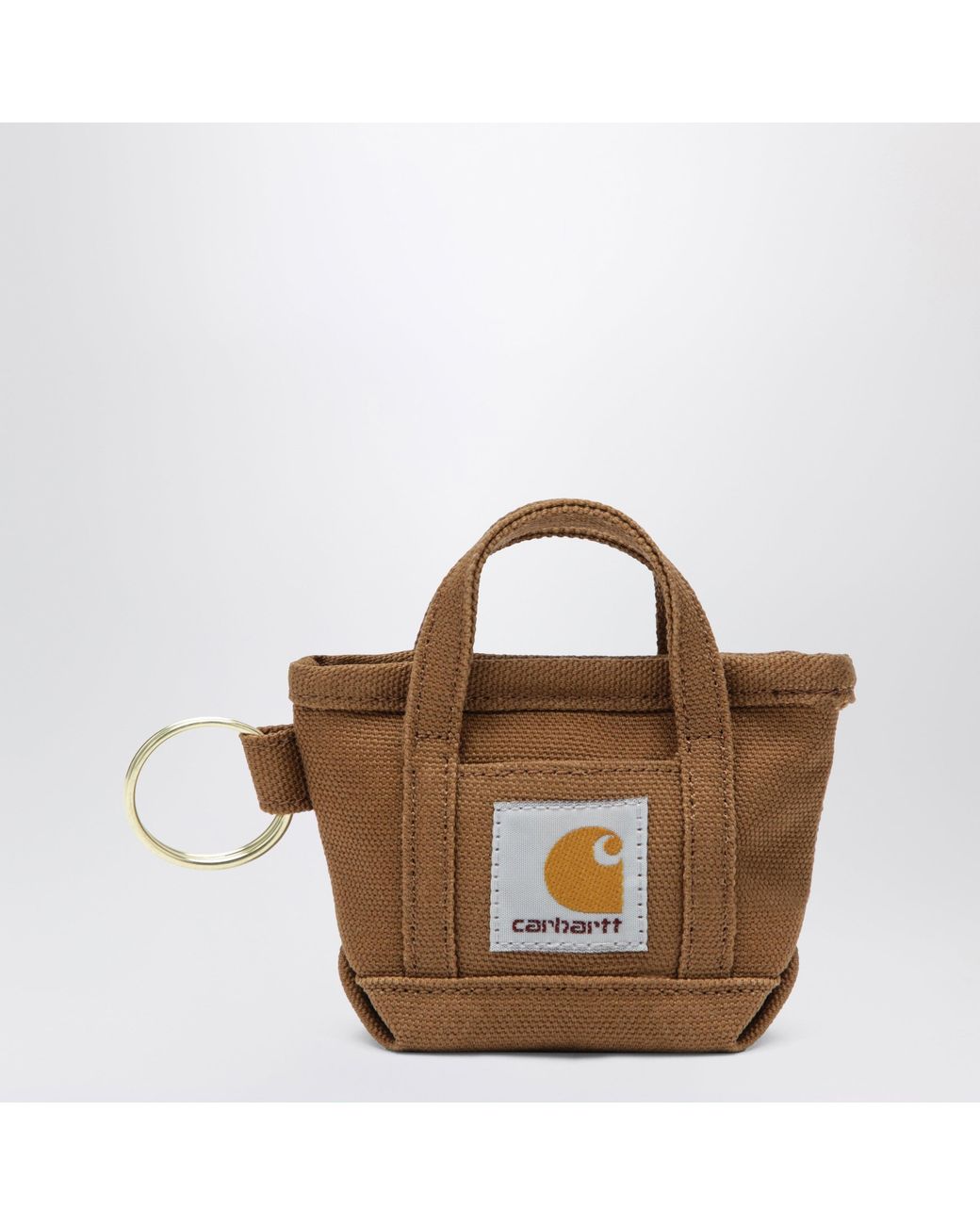Carhartt Brown Hamilton Mini Tote Bag Keychain for men