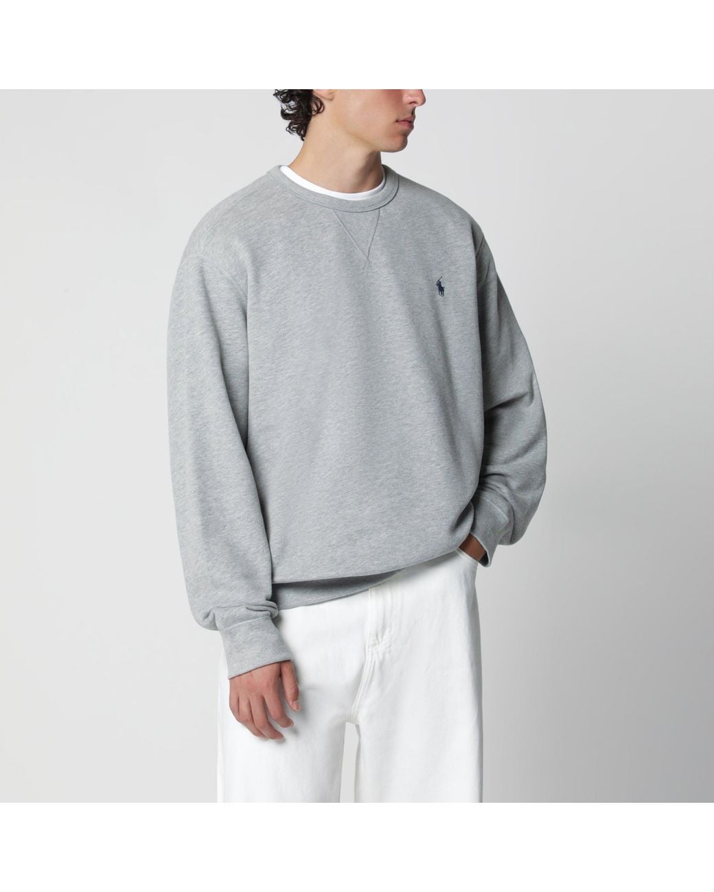 Polo Ralph Lauren Gray Cotton-Blend Crewneck Sweatshirt for men
