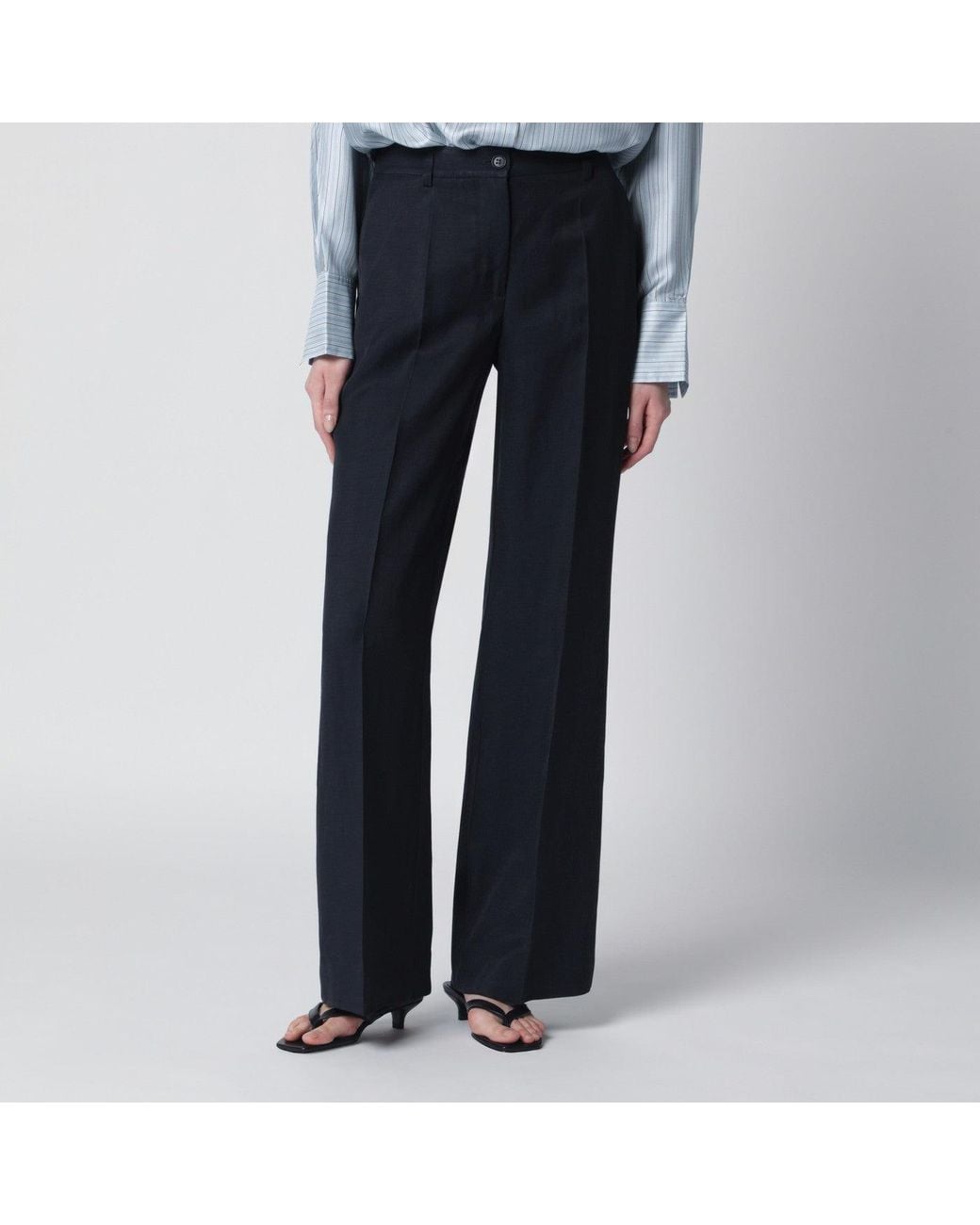 P.A.R.O.S.H. Blue Viscose Trousers