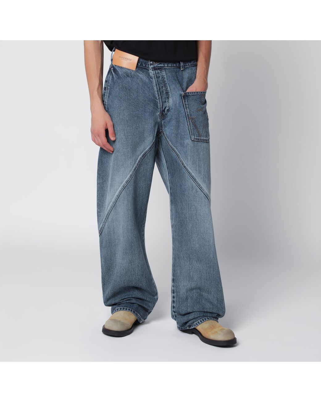 J.W. Anderson Blue Mid Twisted Workwear Jeans for men