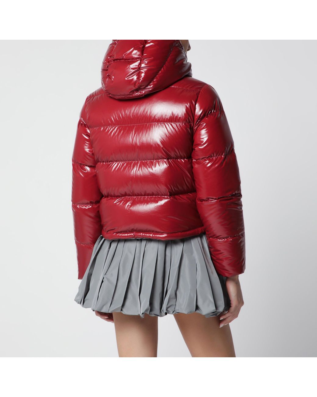 Moncler Red Niveole Cropped Down Jacket