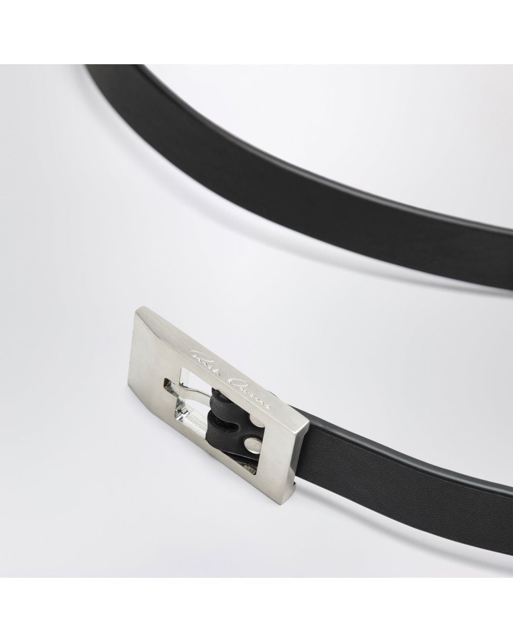 Rick Owens Black Mini Stooges Leather Belt for men