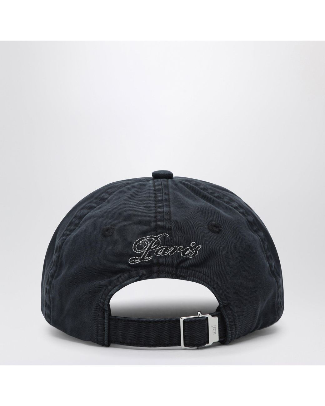 AMI Black Faded Cotton Cap for men