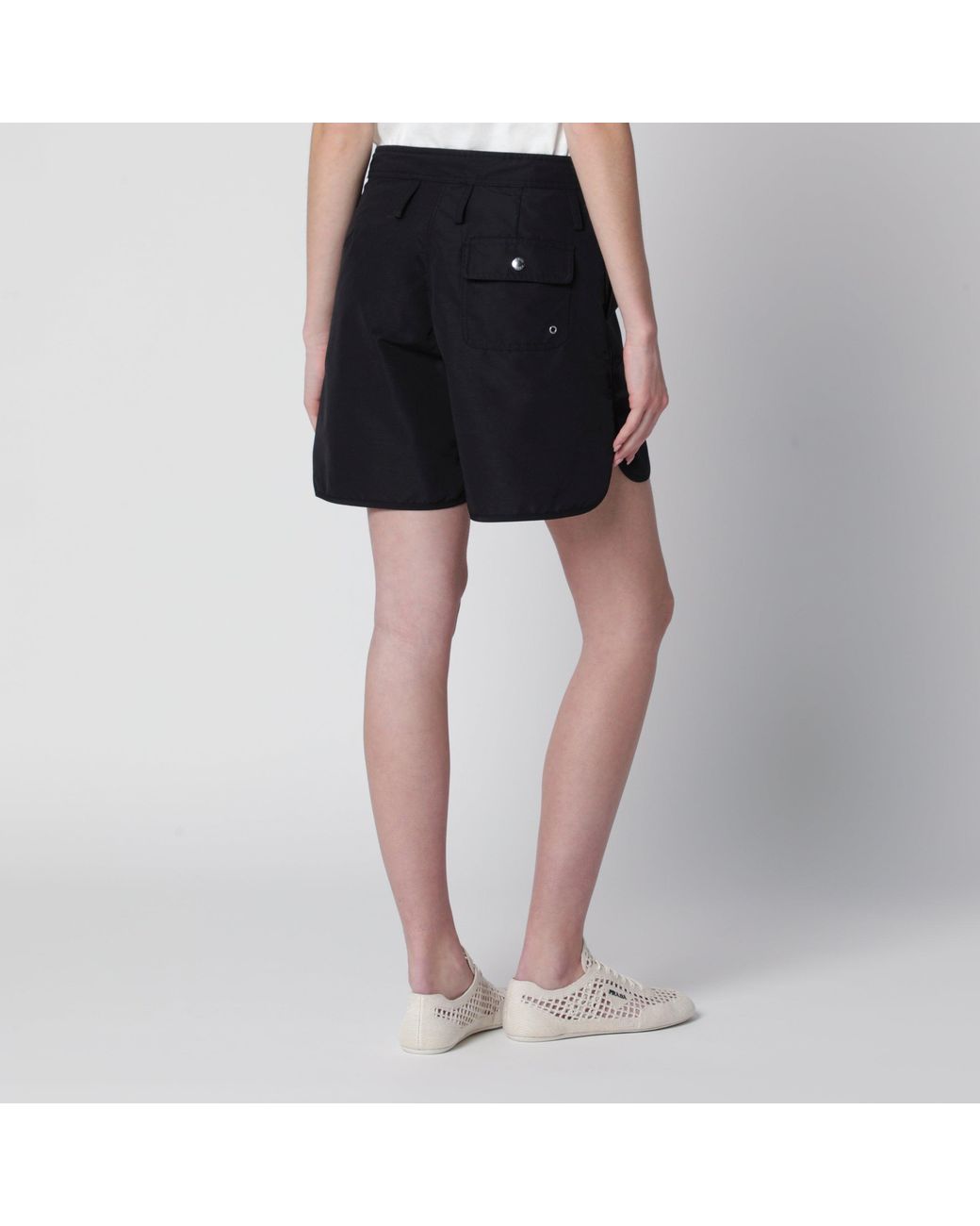 Prada Black Re-Nylon Shorts With Drawstring