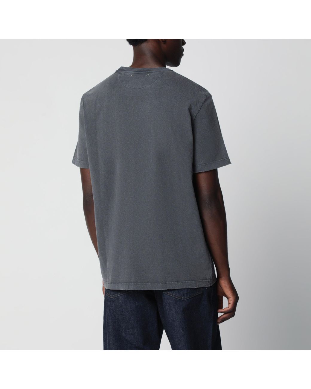 Golden Goose Deluxe Brand Gray Anthracite Vintage-Effect T-Shirt for men