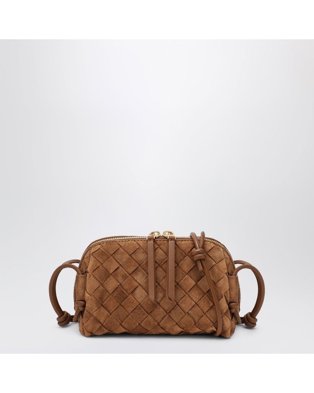 Bottega Veneta Brown Intrecciato Concert Zip Leather Pouch