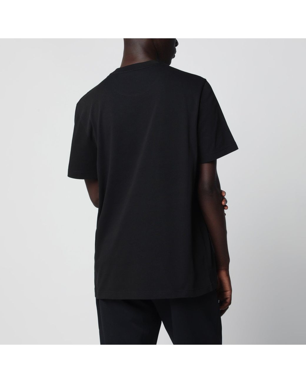 Moncler Black Cotton Jersey Logo T-Shirt for men