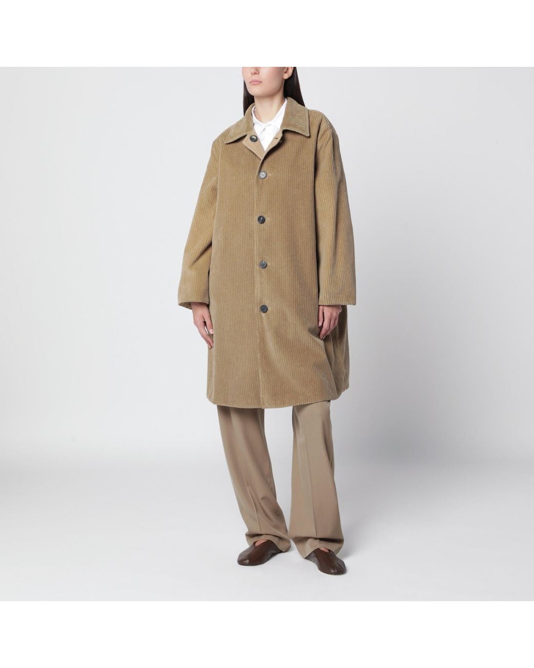 The Row Natural Etoli Cotton Velvet Coat