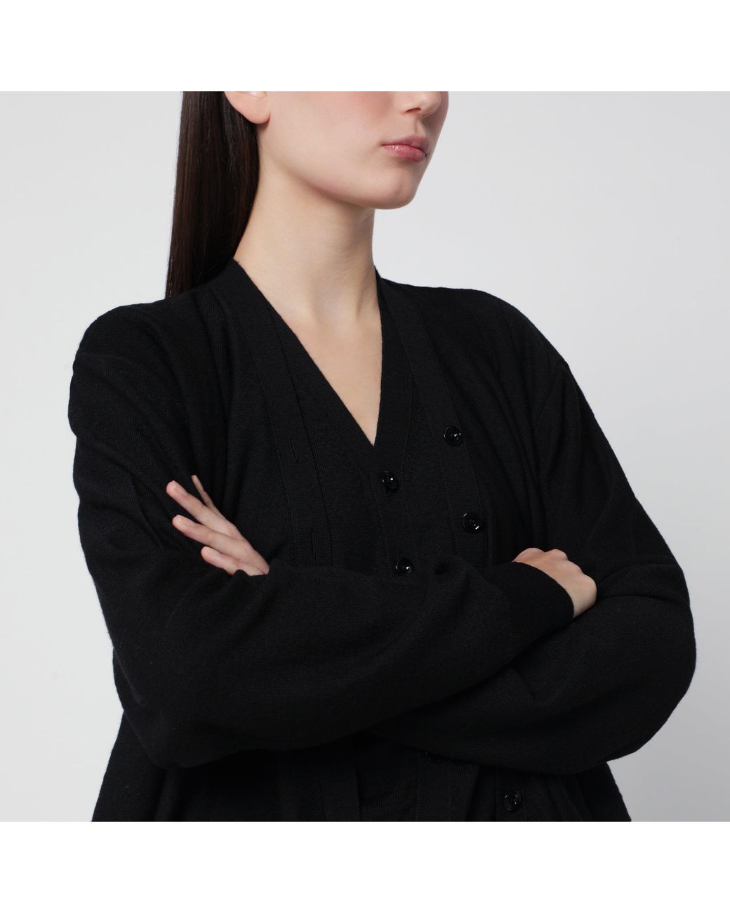 Lemaire Black Trompe L'Oeil Cardigan