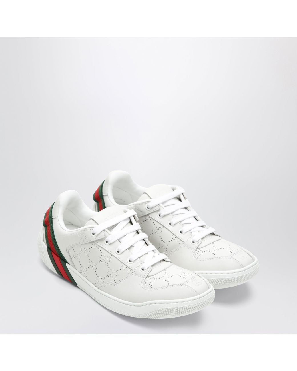 Gucci White Screener Mini Leather Sneakers